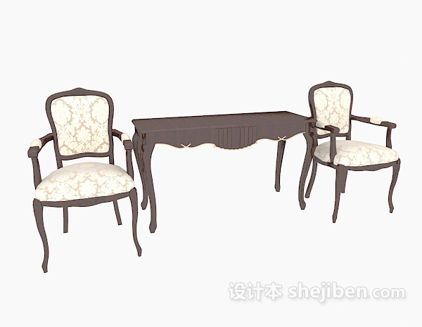 免费欧式风格家居休闲椅3d模型下载