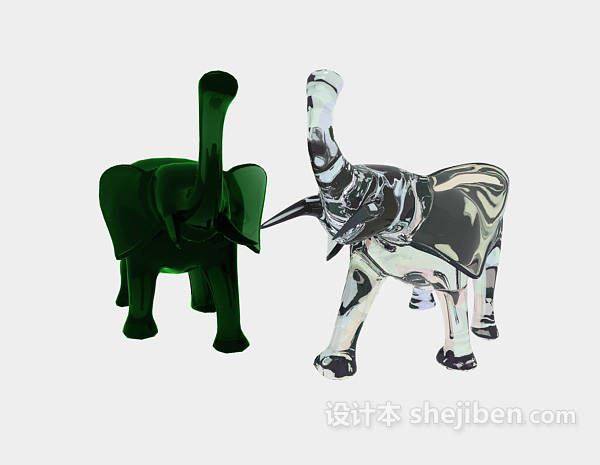 现代风格大象摆设品3d模型下载