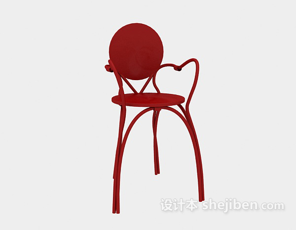 免费红色创意现代椅3d模型下载
