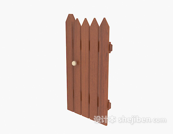 实木围栏门3d模型下载