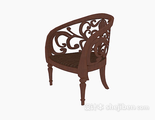 欧式雕花椅3d模型下载
