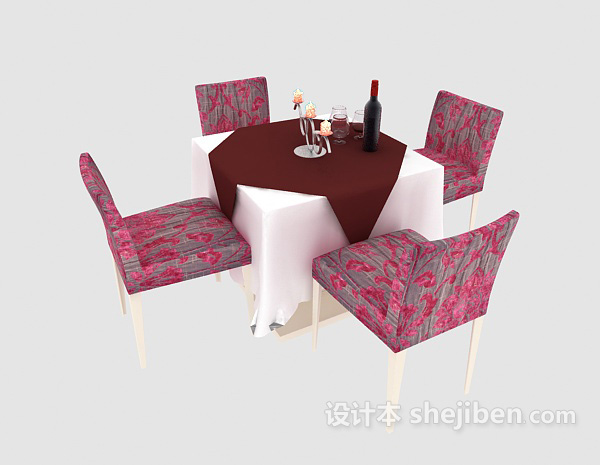 免费餐馆餐桌椅3d模型下载