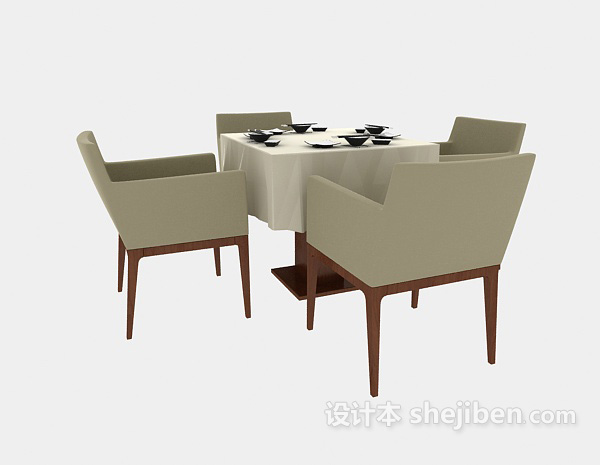 东南亚风格东南亚简约餐桌3d模型下载