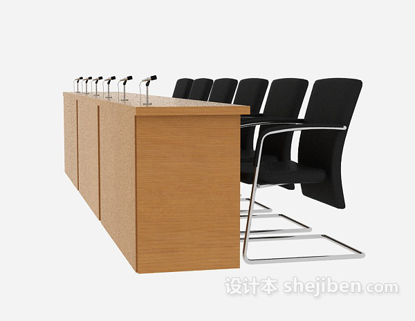 会议领导发言桌椅3d模型下载