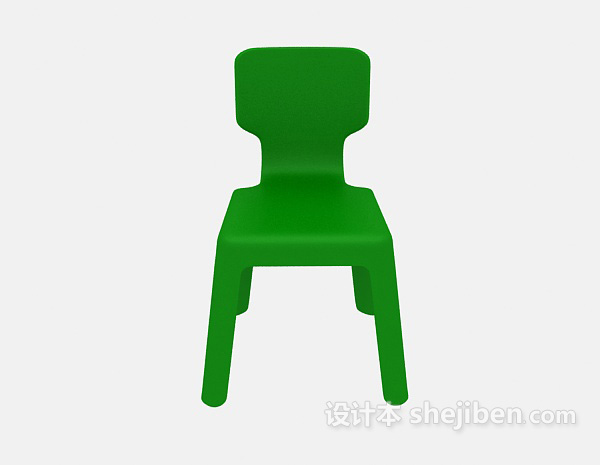 现代风格绿色儿童椅子3d模型下载