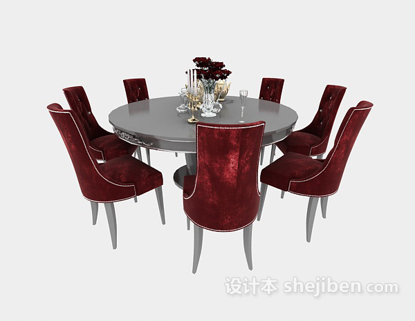 欧式风格欧式 餐桌3d模型下载