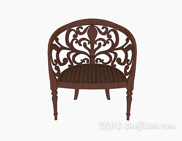 欧式风格欧式雕花椅3d模型下载