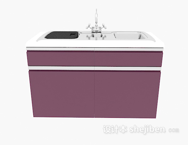 现代风格厨卫洗面盆3d模型下载