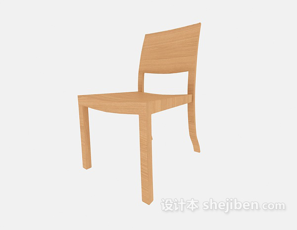 现代简约实木餐椅3d模型下载