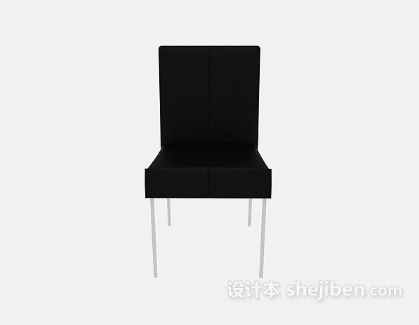 现代风格黑色高背餐椅3d模型下载