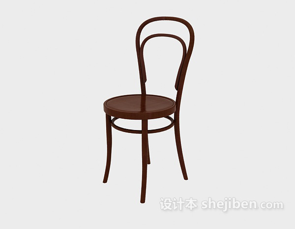 红色家居餐椅3d模型下载