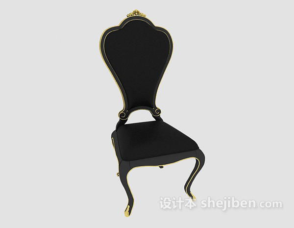 免费高背欧式梳妆椅3d模型下载