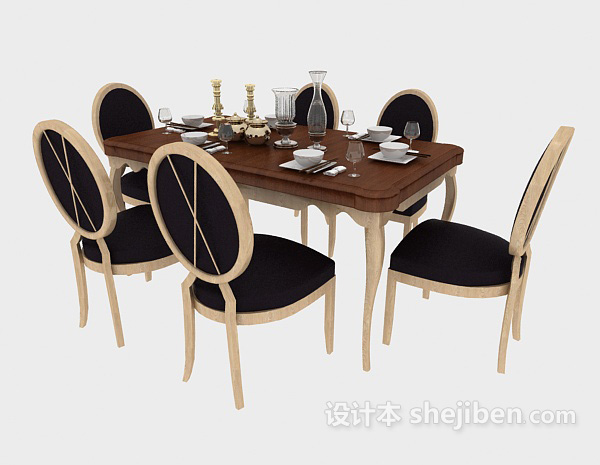 免费地中海家居餐桌3d模型下载