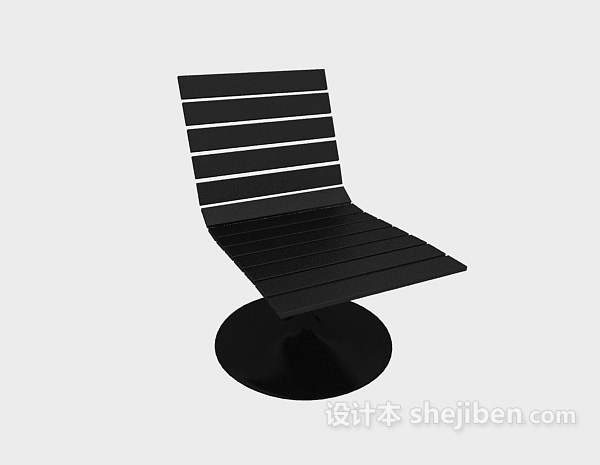 免费黑色简约实木椅3d模型下载