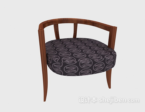 免费中式简约实木椅3d模型下载