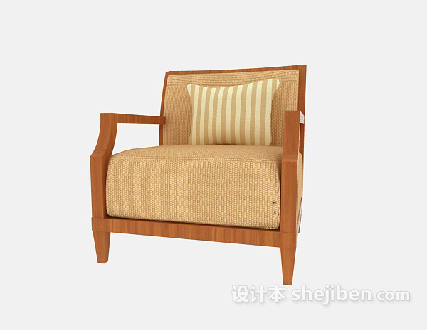 免费实木家居休闲椅子3d模型下载