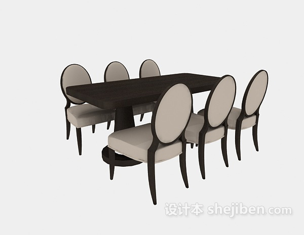 简洁家居餐桌3d模型下载