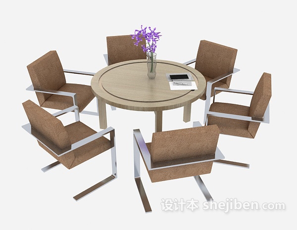 会晤桌椅组合3d模型下载