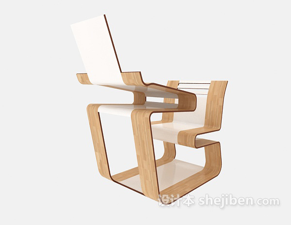 创意一体式桌椅组合3d模型下载