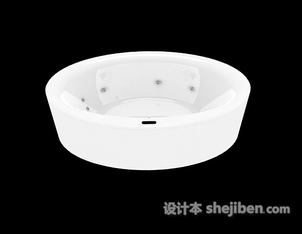 圆形白色浴缸3d模型下载