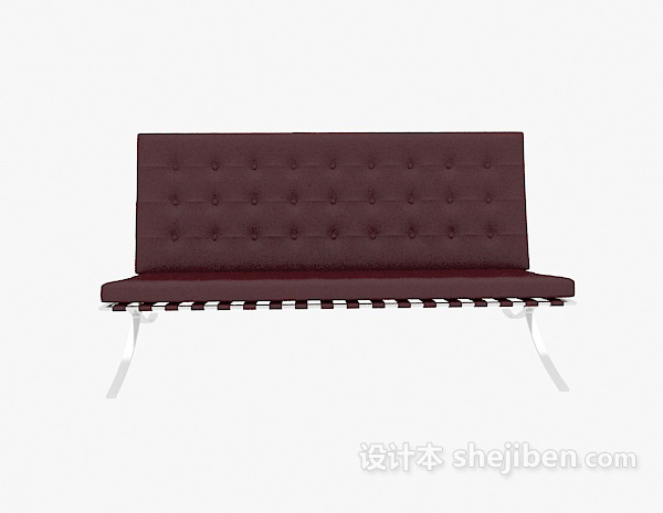 现代风格红色皮质休闲椅3d模型下载