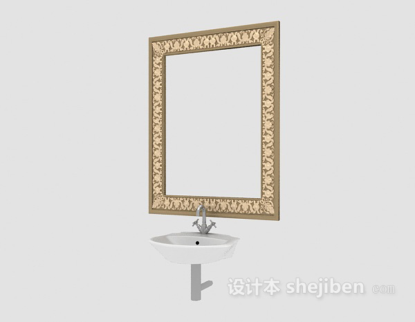 免费欧式风格卫浴镜3d模型下载