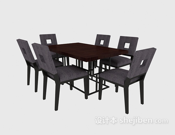 免费简易家居餐桌椅3d模型下载