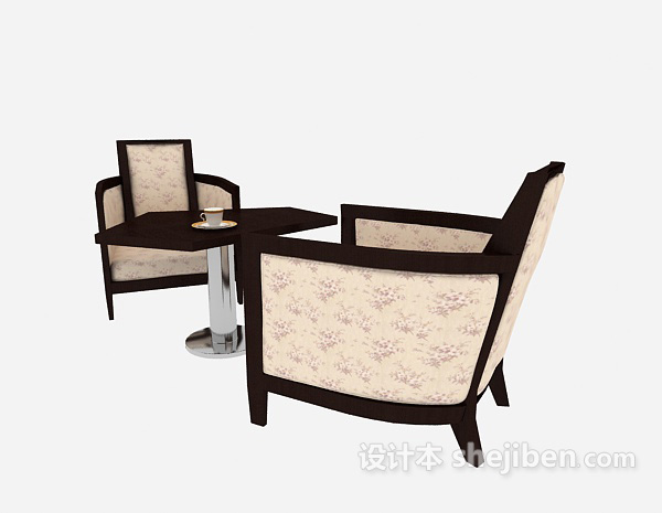新中式休闲桌椅3d模型下载