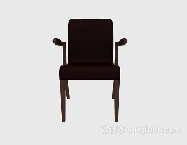 东南亚风格实木简约扶手椅3d模型下载
