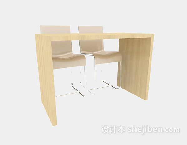 免费办公面试桌椅组合3d模型下载