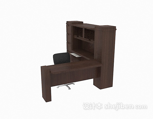 办公桌、档案柜组合3d模型下载