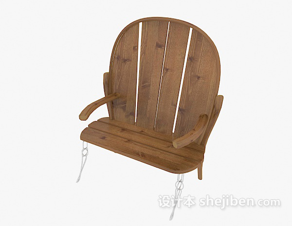 现代风格原木休闲椅3d模型下载