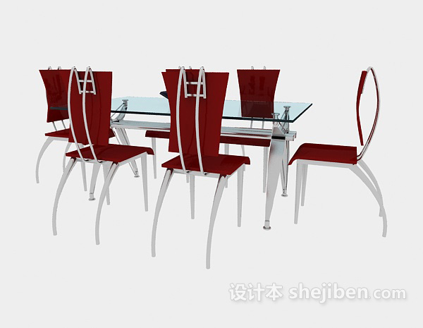 现代时尚餐桌3d模型下载