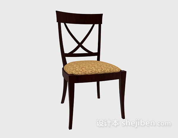 免费简约家居餐椅3d模型下载