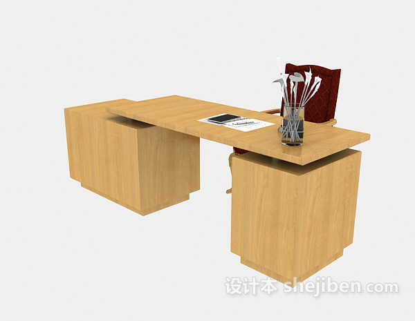 老板办公桌3d模型下载