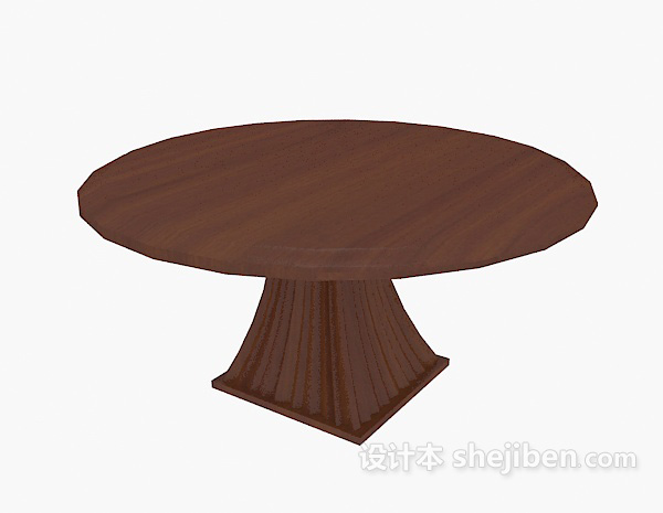 现代风格实木  圆桌3d模型下载