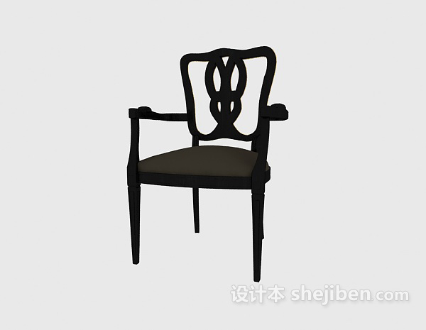 免费美式实木家居椅3d模型下载