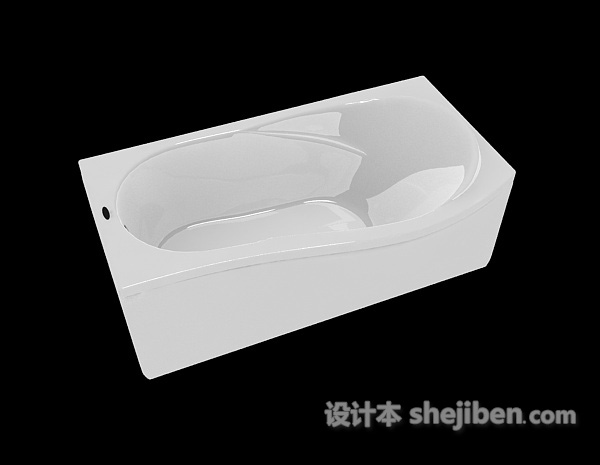 免费白色亚克力浴缸3d模型下载