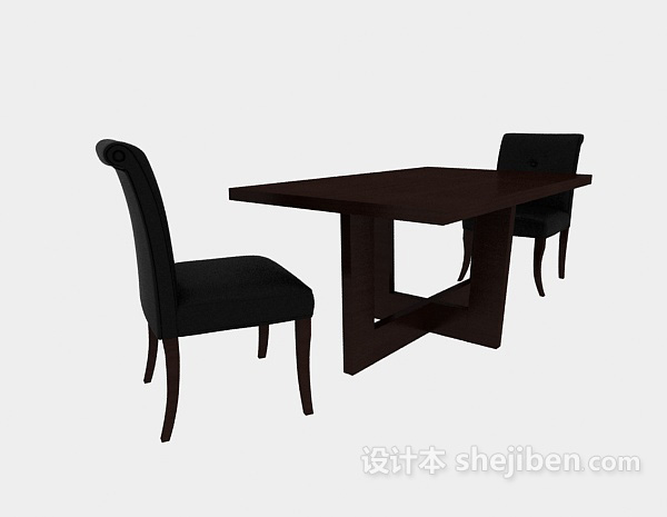 美式风格桌椅3d模型下载