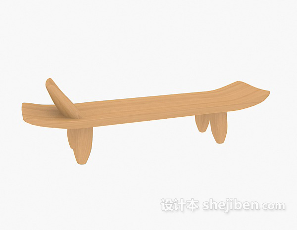 免费个性原木长椅3d模型下载