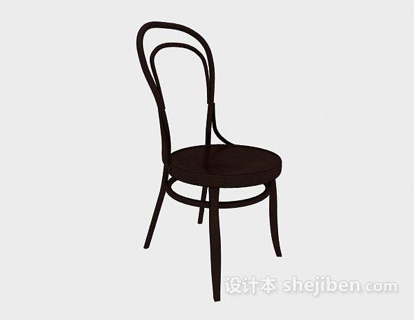 现代实木梳妆椅3d模型下载