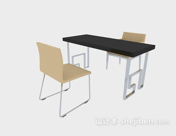 现代简约休闲桌椅3d模型下载