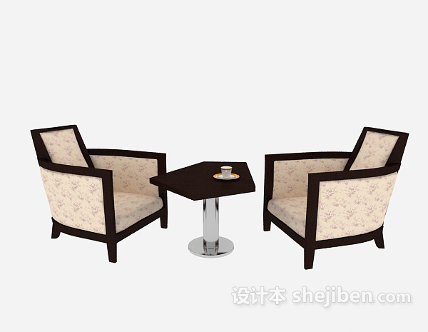 中式风格新中式休闲桌椅3d模型下载