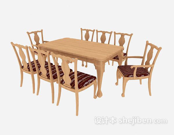 家居桌椅组合3d模型下载