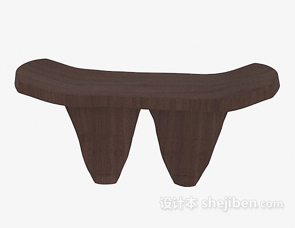 现代风格原木凳3d模型下载