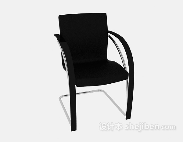 免费黑色扶手办公椅3d模型下载
