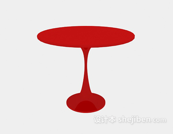 红色圆桌3d模型下载