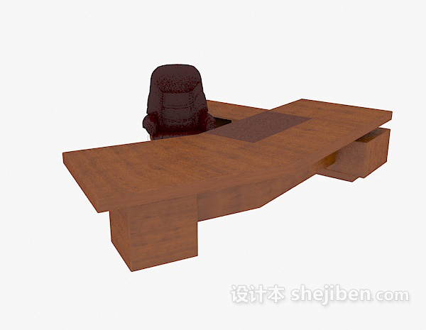 现代风格老板办公桌椅3d模型下载