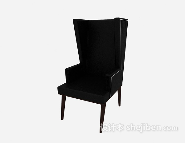 免费黑色个性休闲椅3d模型下载