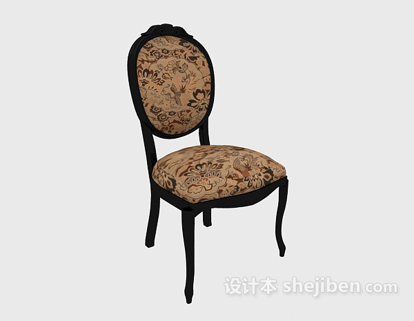 欧式精美餐椅3d模型下载